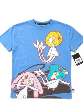 Pokemon Sinnoh Uxie Mesprit Azelf Tee Blue NWT Lake Trio Gen 4 Shirt